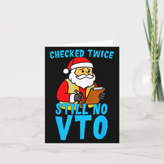 Santa Coworker Christmas Swagazon Checked Twice St Kaart (Voorkant)
