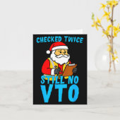 Santa Coworker Christmas Swagazon Checked Twice St Kaart (Gele Bloem)