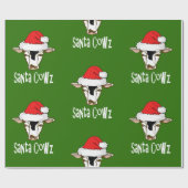 Santa Cowz Funny Boerderij Cow met kerstkerstmis Cadeaupapier (Vlak)