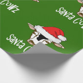Santa Cowz Funny Boerderij Cow met kerstkerstmis Cadeaupapier (Hoek)
