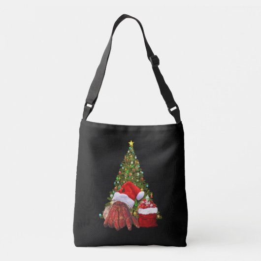 Santa Crab Funny Christmas Hermit Crab Lover Crossbody Tas (Achterkant)