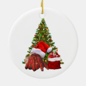 Santa Crab Funny Christmas Hermit Crab Lover Keramisch Ornament (Achterkant)