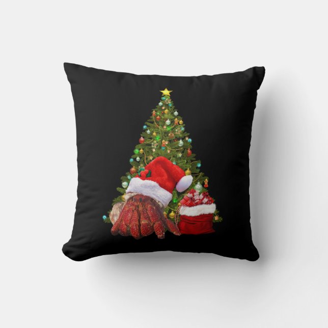 Santa Crab Funny Christmas Hermit Crab Lover Kussen (Voorkant)