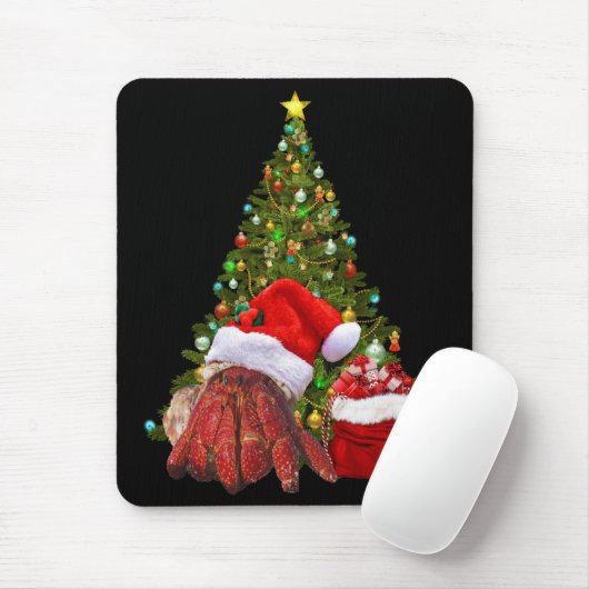 Santa Crab Funny Christmas Hermit Crab Lover Muismat (Met muis)