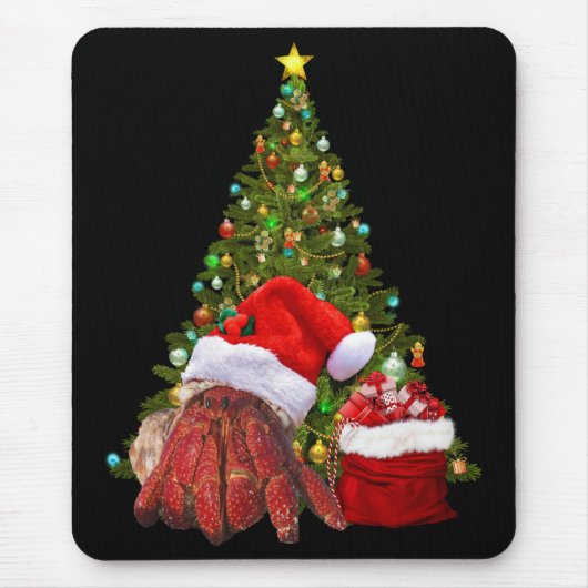 Santa Crab Funny Christmas Hermit Crab Lover Muismat (Voorkant)