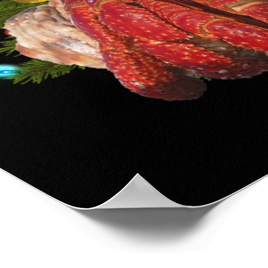 Santa Crab Funny Christmas Hermit Crab Lover Poster (Hoek)