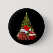 Santa Crab Funny Christmas Hermit Crab Lover Ronde Button 5,7 Cm (Voorkant)
