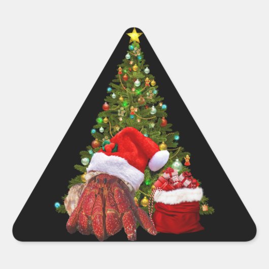 Santa Crab Funny Christmas Hermit Crab Lover Sticker (Voorkant)