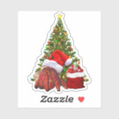 Santa Crab Funny Christmas Hermit Crab Lover Sticker (Vel)