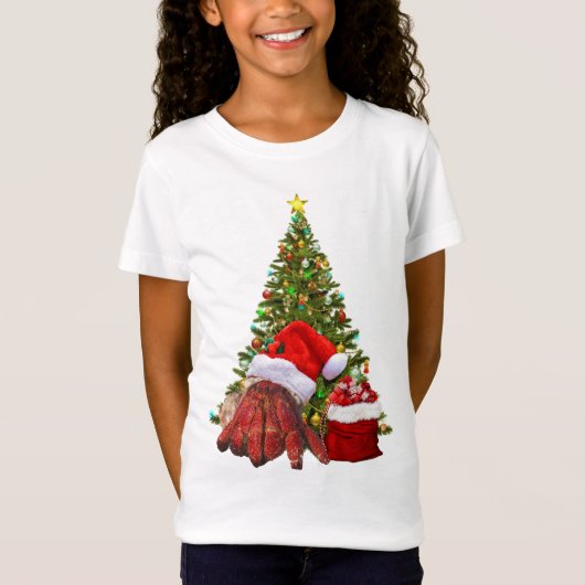 Santa Crab Funny Christmas Hermit Crab Lover T-shirt (Voorkant)