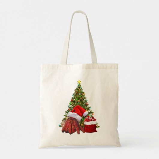 Santa Crab Funny Christmas Hermit Crab Lover Tote Bag (Achterkant)