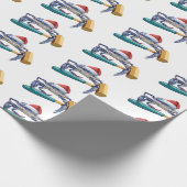 Santa Crab met Mallet kerstinpakpapier Cadeaupapier (Hoek)