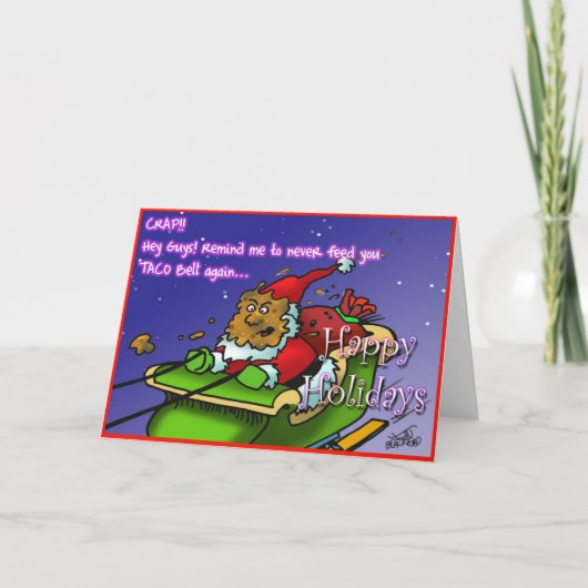 santa crap 3 feestdagen kaart (Voorkant)