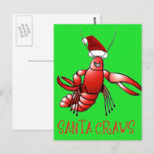 Santa Crawdad (Santa Craws) Briefkaart (Voorkant / Achterkant)