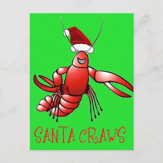Santa Crawdad (Santa Craws) Briefkaart (Voorkant)