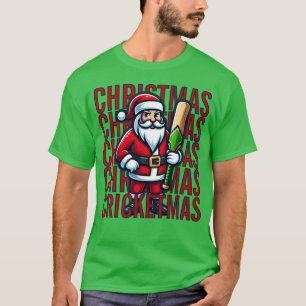 SANTA Cricket Mascotte Speler Kerstmis Cricketmas T-shirt