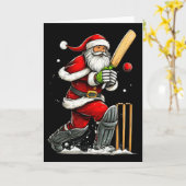 Santa-cricketer Funny Kerstmis Cricket Pyjama Kaart (Gele Bloem)
