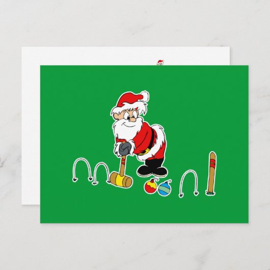 santa croquet met versiering briefkaart (Voorkant / Achterkant)