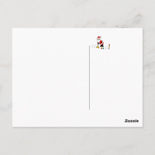 santa croquet met versiering briefkaart (Achterkant)