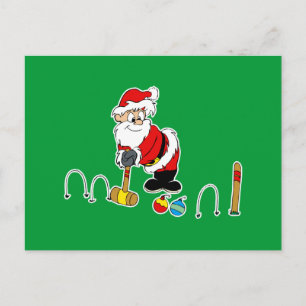 santa croquet met versiering briefkaart