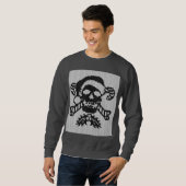 Santa Crossbones Skull in Ugly Sweater Style (Voorkant volledig)
