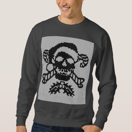 Santa Crossbones Skull in Ugly Sweater Style (Voorkant)