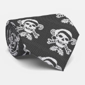Santa Crossbones Skull in Ugly Sweater Style Stropdas (Opgerold)