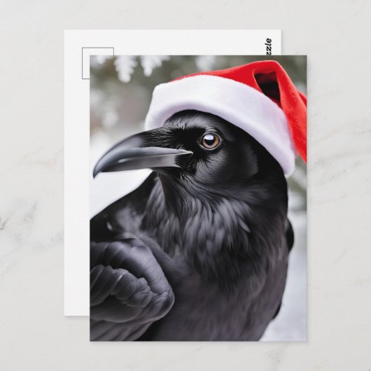 Santa Crow Briefkaart (Voorkant / Achterkant)