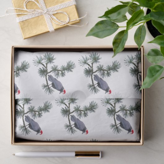 Santa Crow in Pine Tissue Paper Tissuepapier (Geschenk)