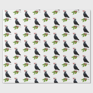 Santa Crow kerstpapier Cadeaupapier
