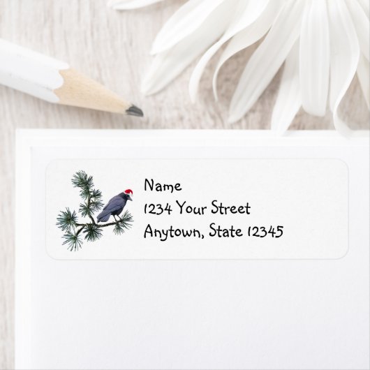 Santa Crow Pine Return Address Labels (Insitu)