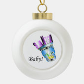 SANTA Crown Skull "Santa Baby!" Keramische Bal Ornament (Voorkant)