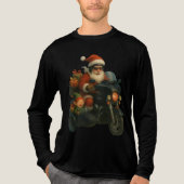Santa cruising into town on a Motorcycle - Tri-Blend Shirt (Voorkant volledig)
