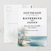 Santa Cruz Aptos Beach Waterverf Bruiloft Briefkaart (Voorkant / Achterkant)