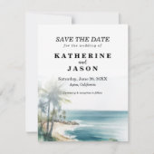 Santa Cruz Aptos Beach Waterverf Bruiloft Kaart (Voorkant)