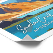 Santa Cruz Argentina Reizen illustratie Poster (Hoek)