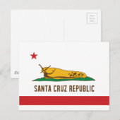 Santa Cruz, Banana Slug Flag Briefkaart (Voorkant / Achterkant)