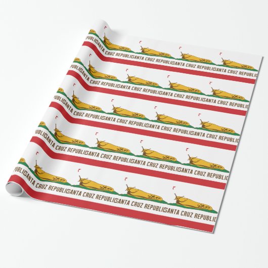 Santa Cruz, Banana Slug Flag Cadeaupapier (Uitgerold)