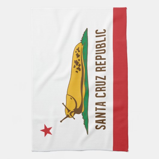 Santa Cruz, Banana Slug Flag Theedoek (Verticaal)