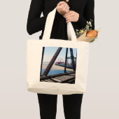 Santa Cruz Beach/Boardwalk Ferris Wheel Grote Tote Bag (Voorkant (product))