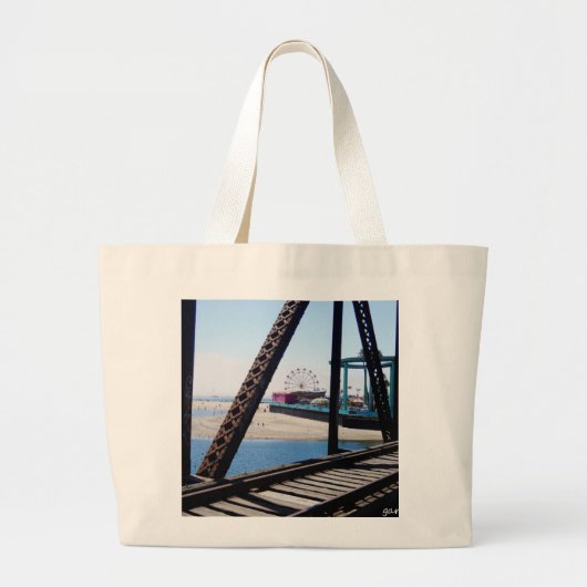 Santa Cruz Beach/Boardwalk Ferris Wheel Grote Tote Bag (Voorkant)