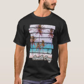 Santa Cruz Beach California Sunset Retro Island T-shirt (Voorkant)