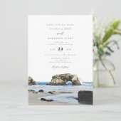 SANTA CRUZ Beach Waterverf Skyline Fotohuwelijk Kaart (Staand voorkant)