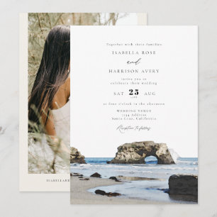 SANTA CRUZ Beach Waterverf Skyline Fotohuwelijk Kaart