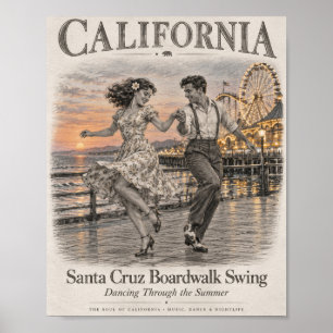 Santa Cruz Boardwalk Swing Poster