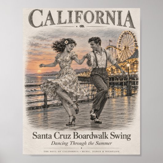 Santa Cruz Boardwalk Swing Poster (Voorkant)