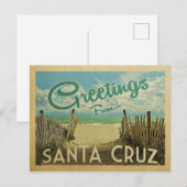 Santa Cruz Briefkaart Beach Vintage Travel (Voorkant / Achterkant)