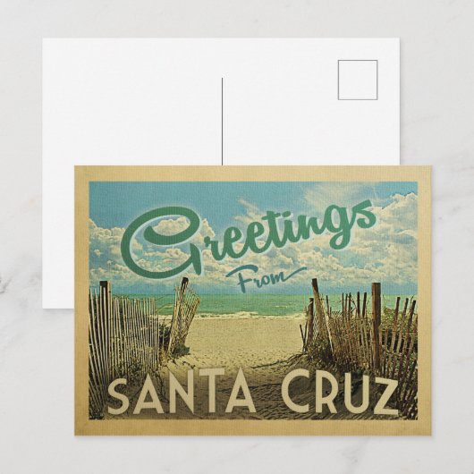 Santa Cruz Briefkaart Beach Vintage Travel (Voorkant / Achterkant)