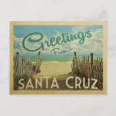 Santa Cruz Briefkaart Beach Vintage Travel (Voorkant)
