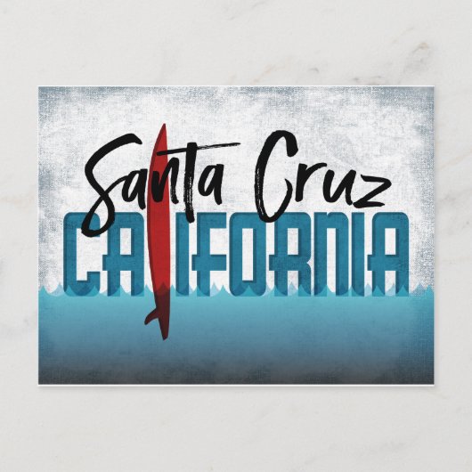 Santa Cruz Briefkaart California Surfboard (Voorkant)